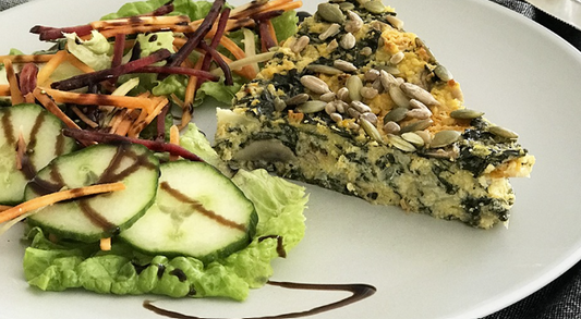 Lupin, Veggies and Ricotta Crustless Quiche